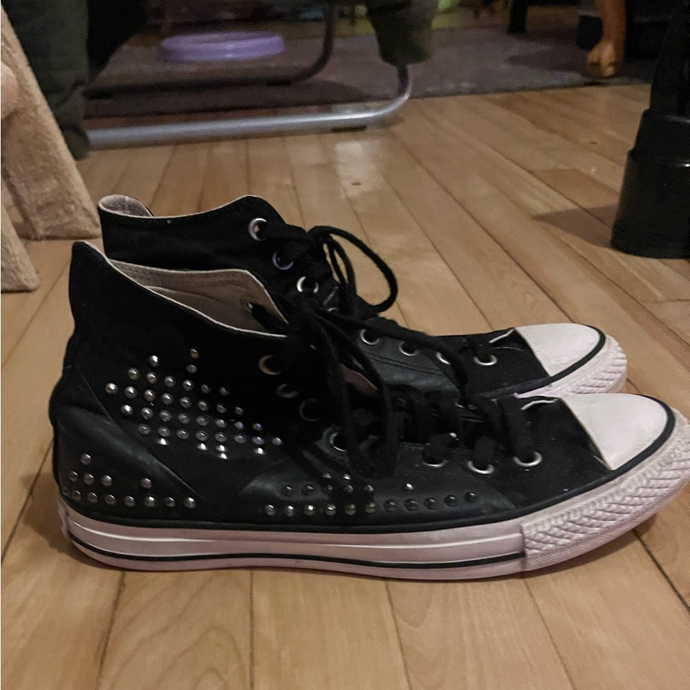 Studded Black High-Top Converse